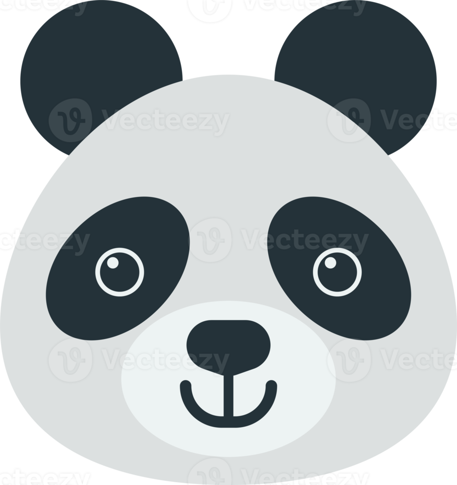 ilustración de cara de panda en estilo minimalista png