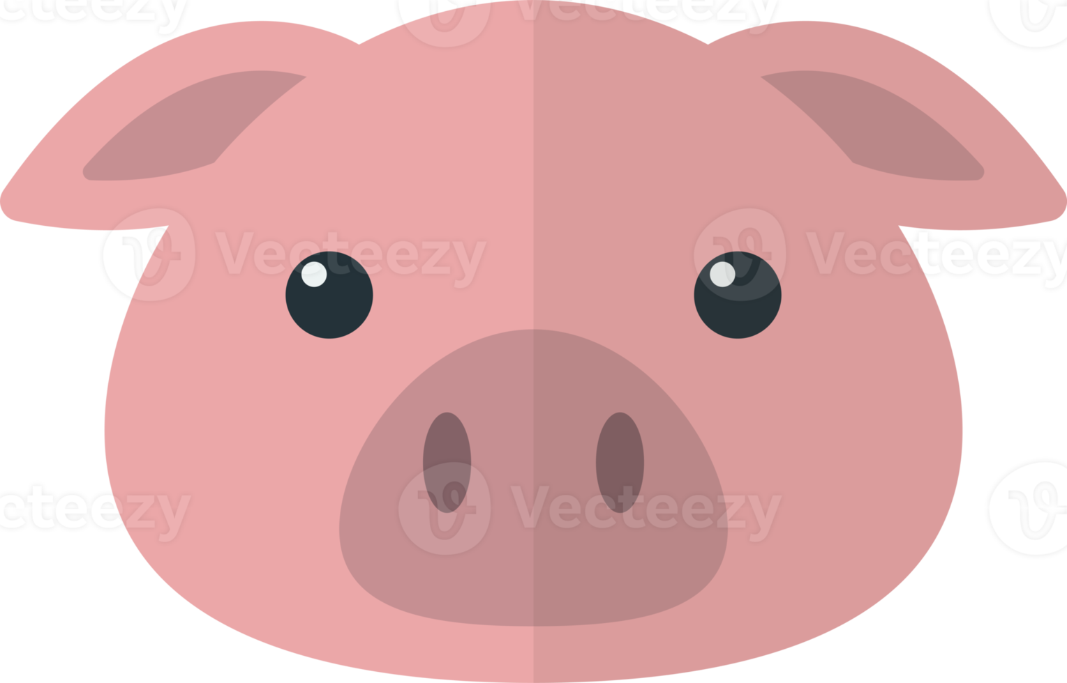illustration de visage de cochon dans un style minimal png