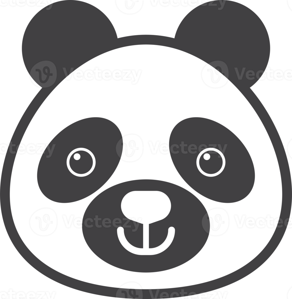 panda ansikte illustration i minimal stil png