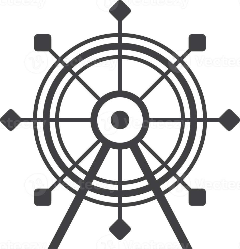 Ferris wheel illustration in minimal style png