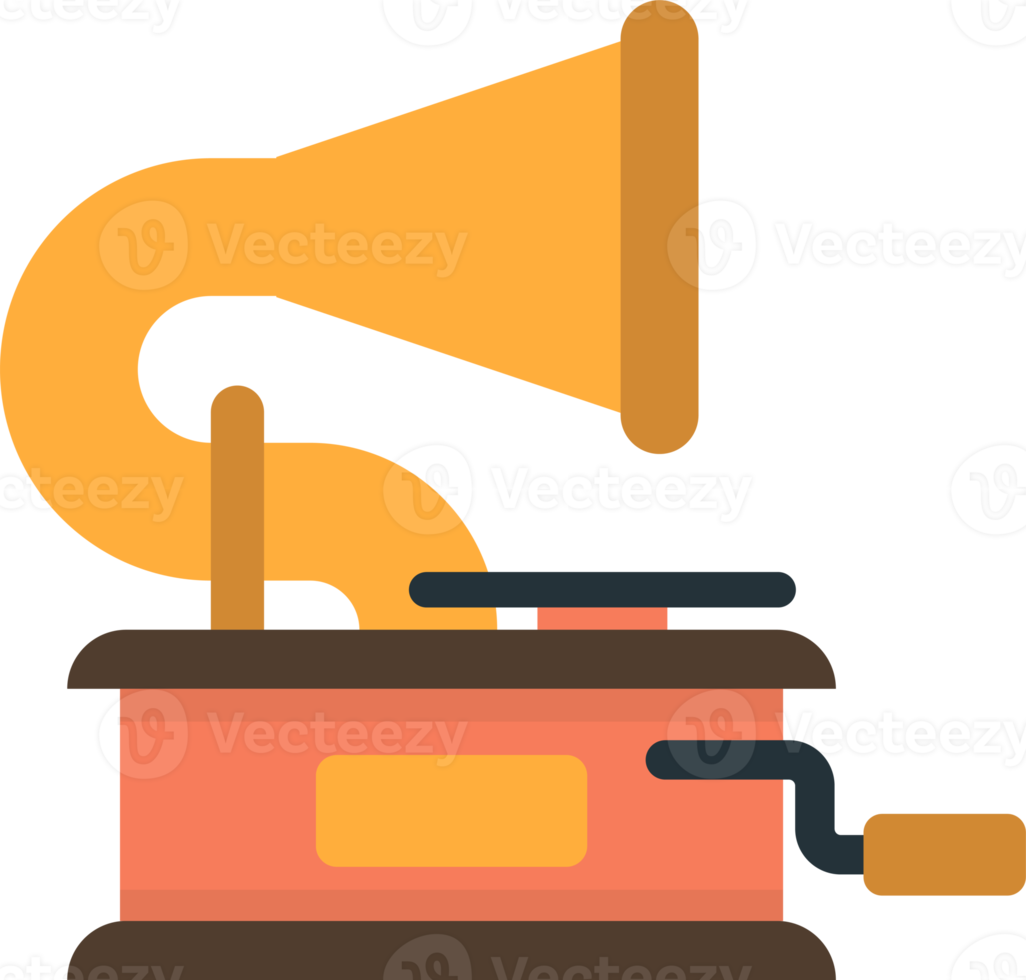 record player illustration in minimal style png