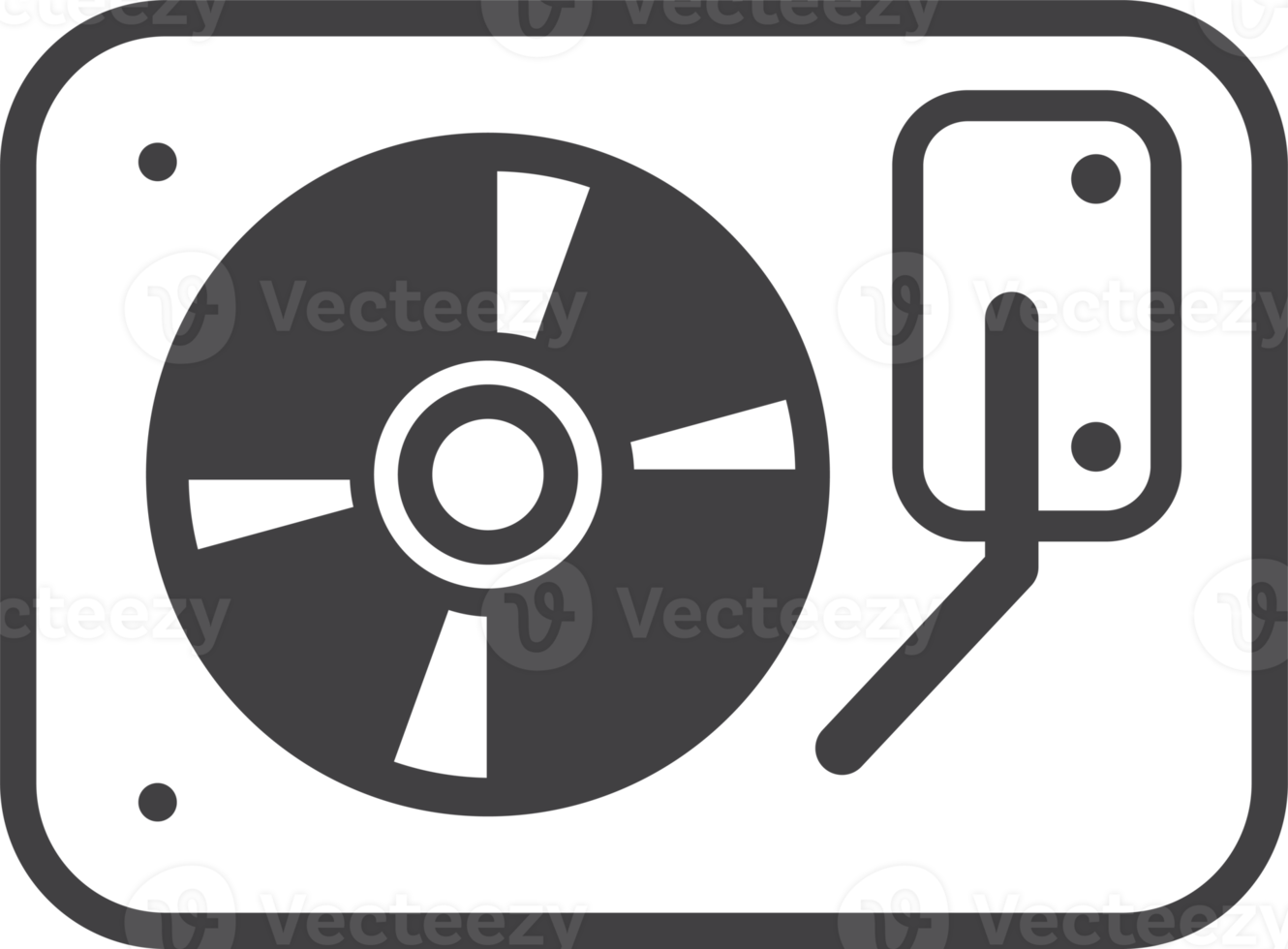 record player illustration in minimal style png