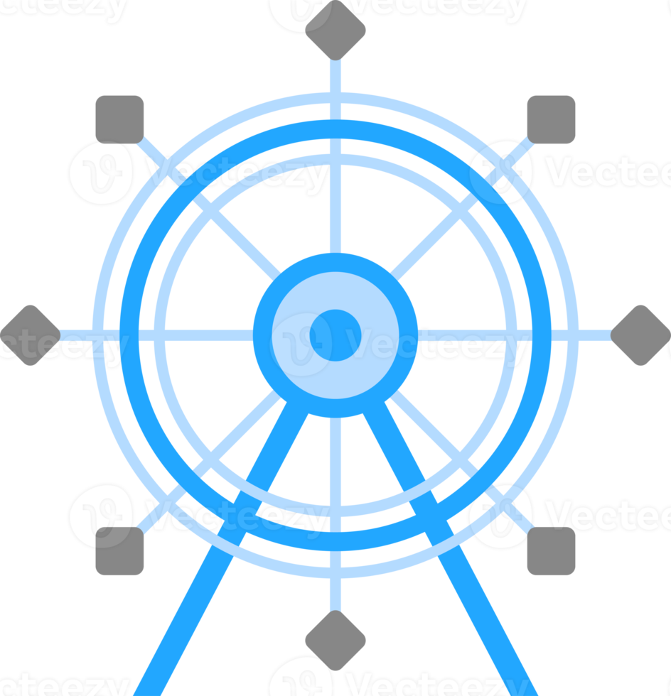 Ferris wheel illustration in minimal style png