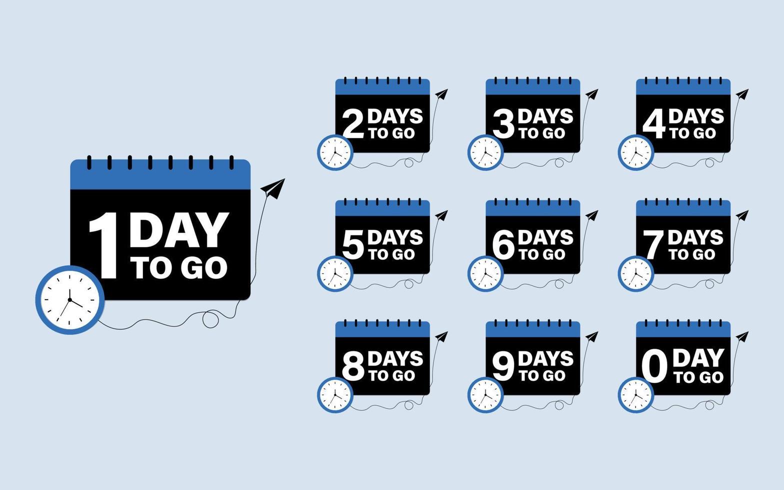 Days to go. Countdown left days calendar vector