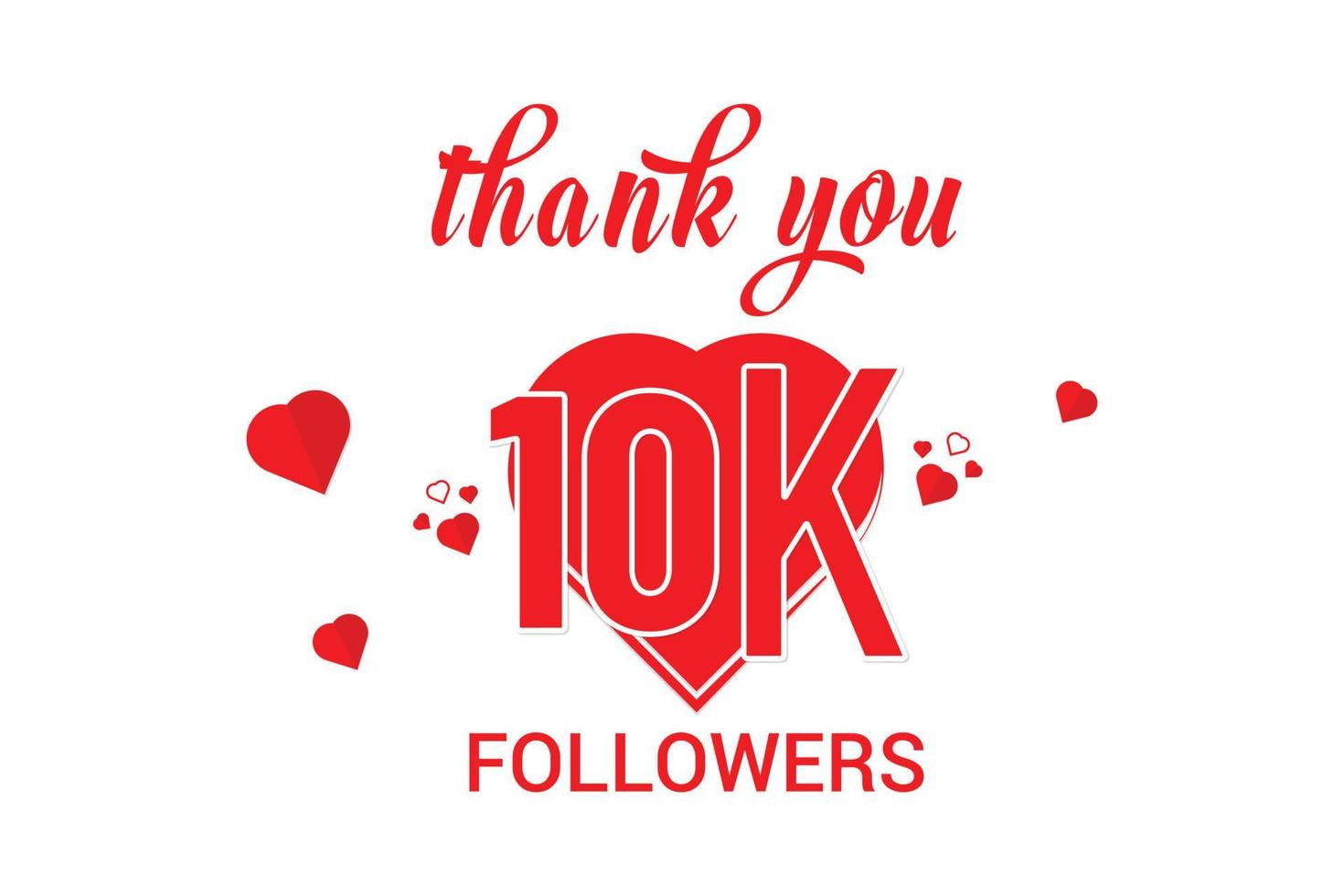 10K Social or 10000 Social Followers and Subscribers vector design template.
