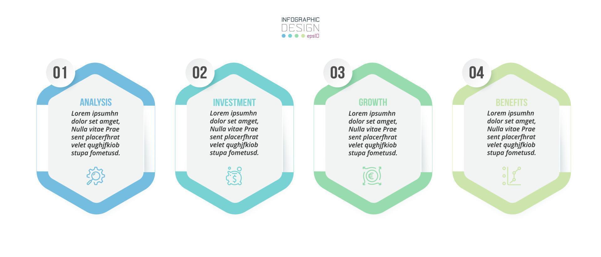 Infographic template business concept with step. vector