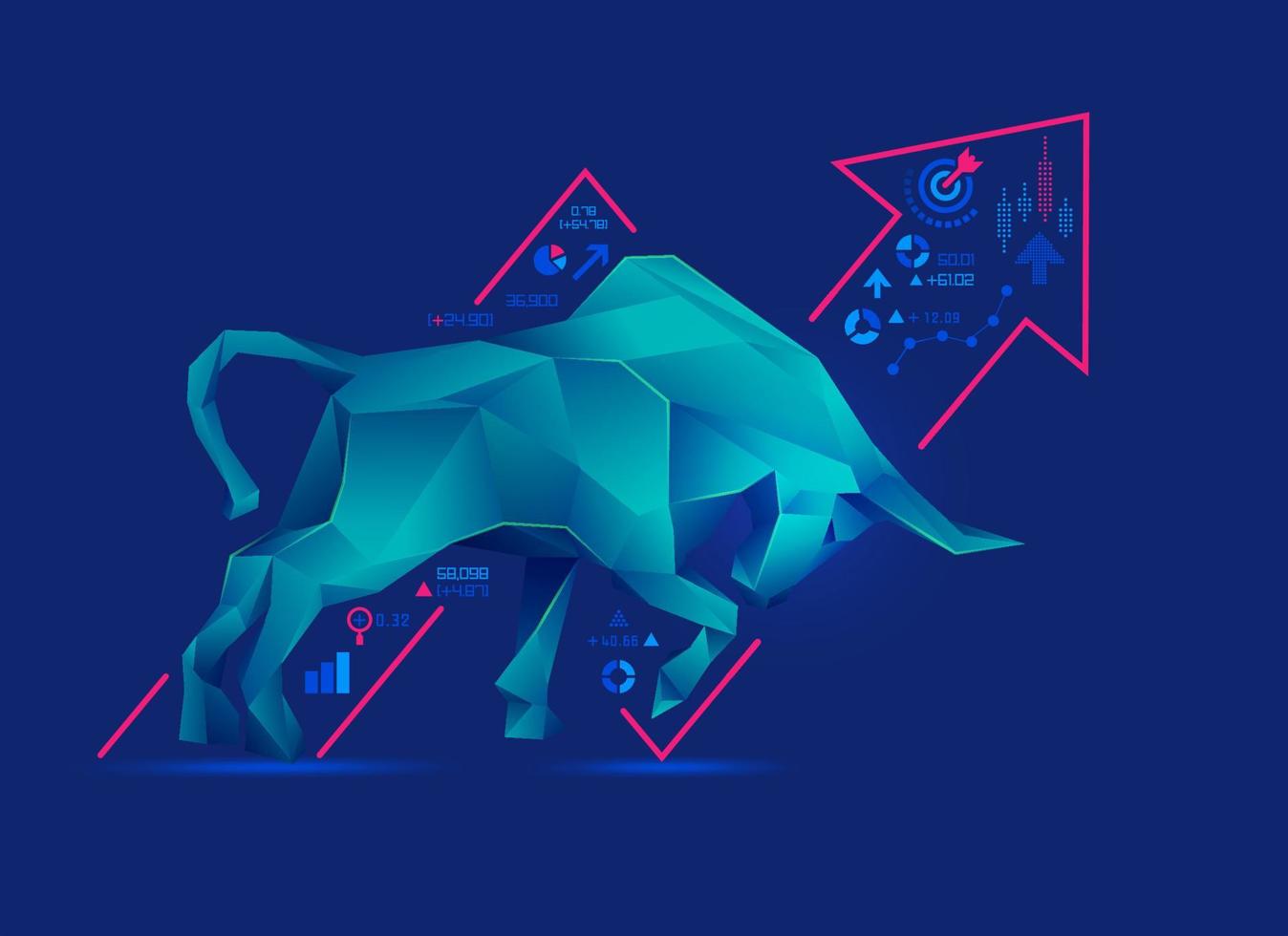 polygon bull concepts vector