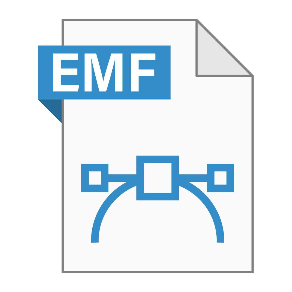 Modern flat design of EMF file icon for web vector