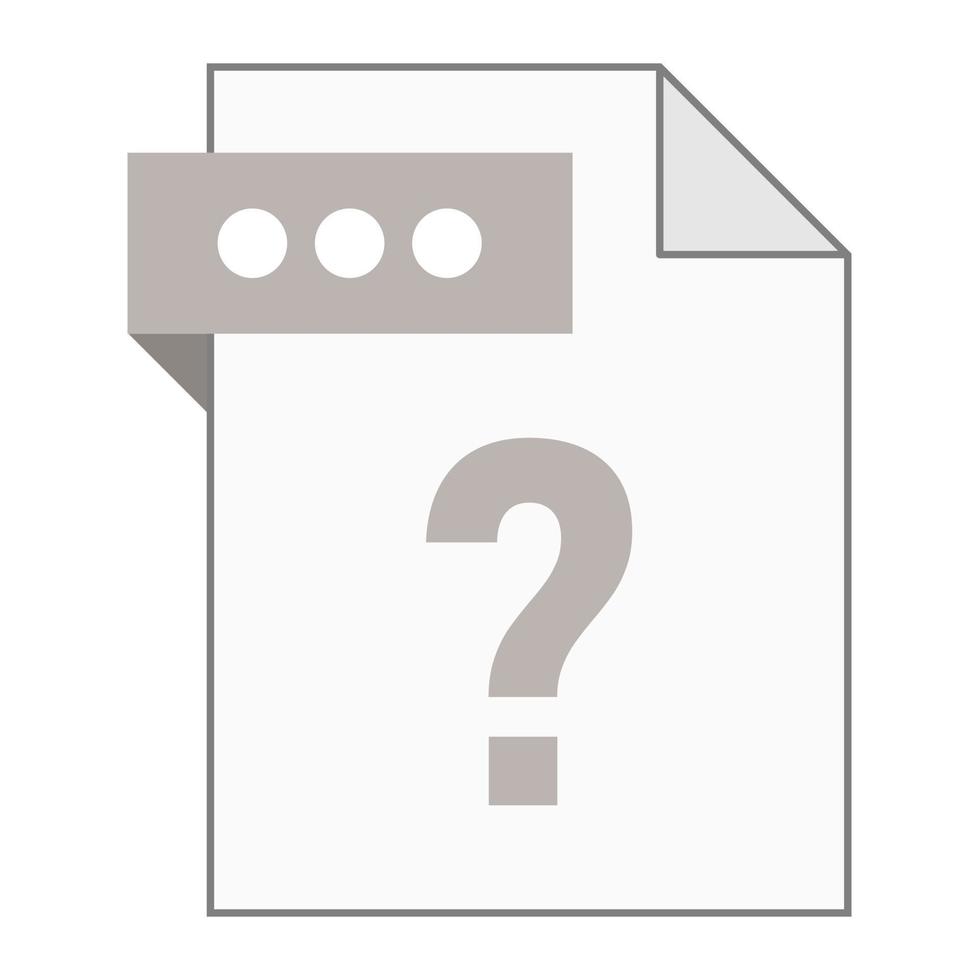 Modern flat design of unknown format file icon for web vector