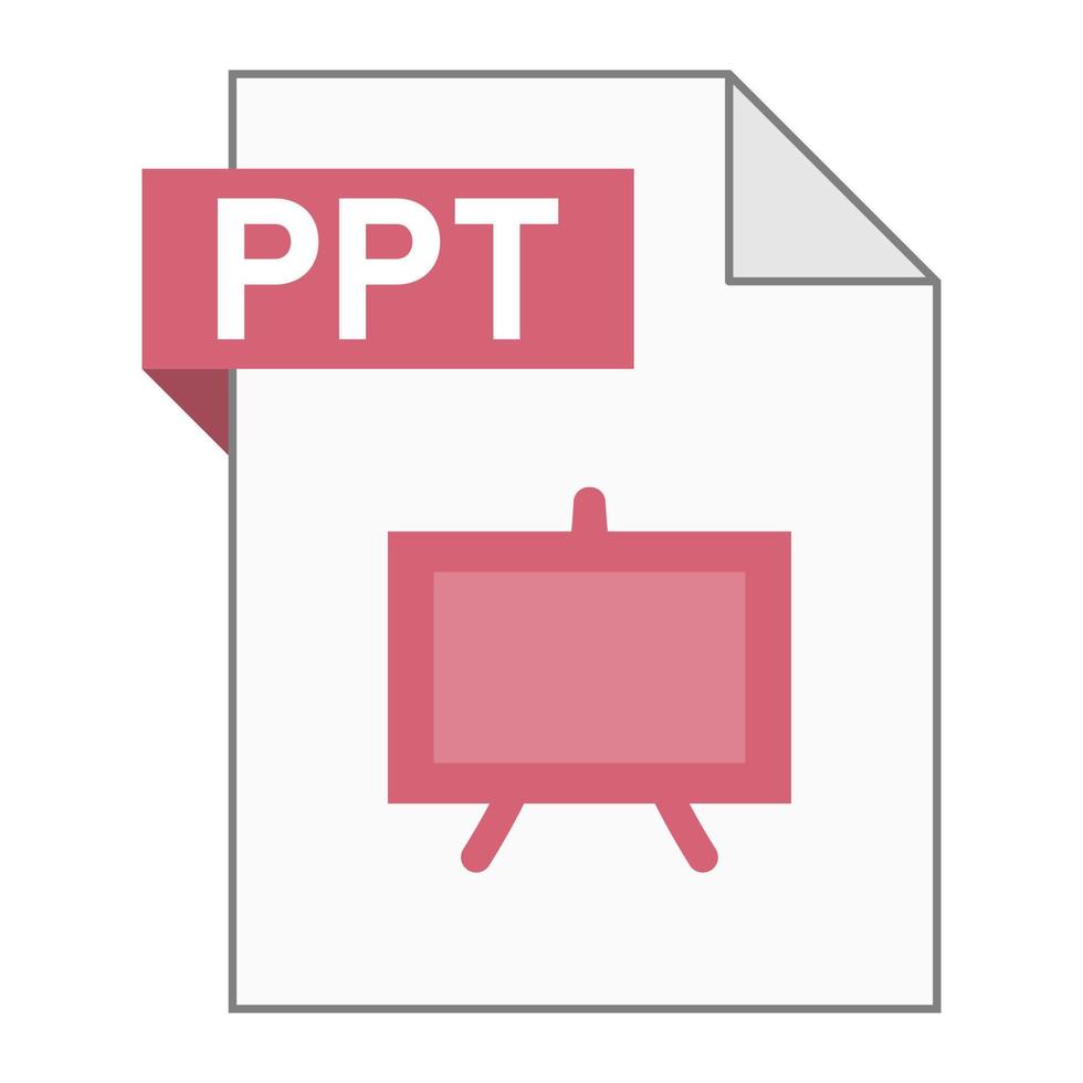 Modern flat design of PPT file icon for web vector