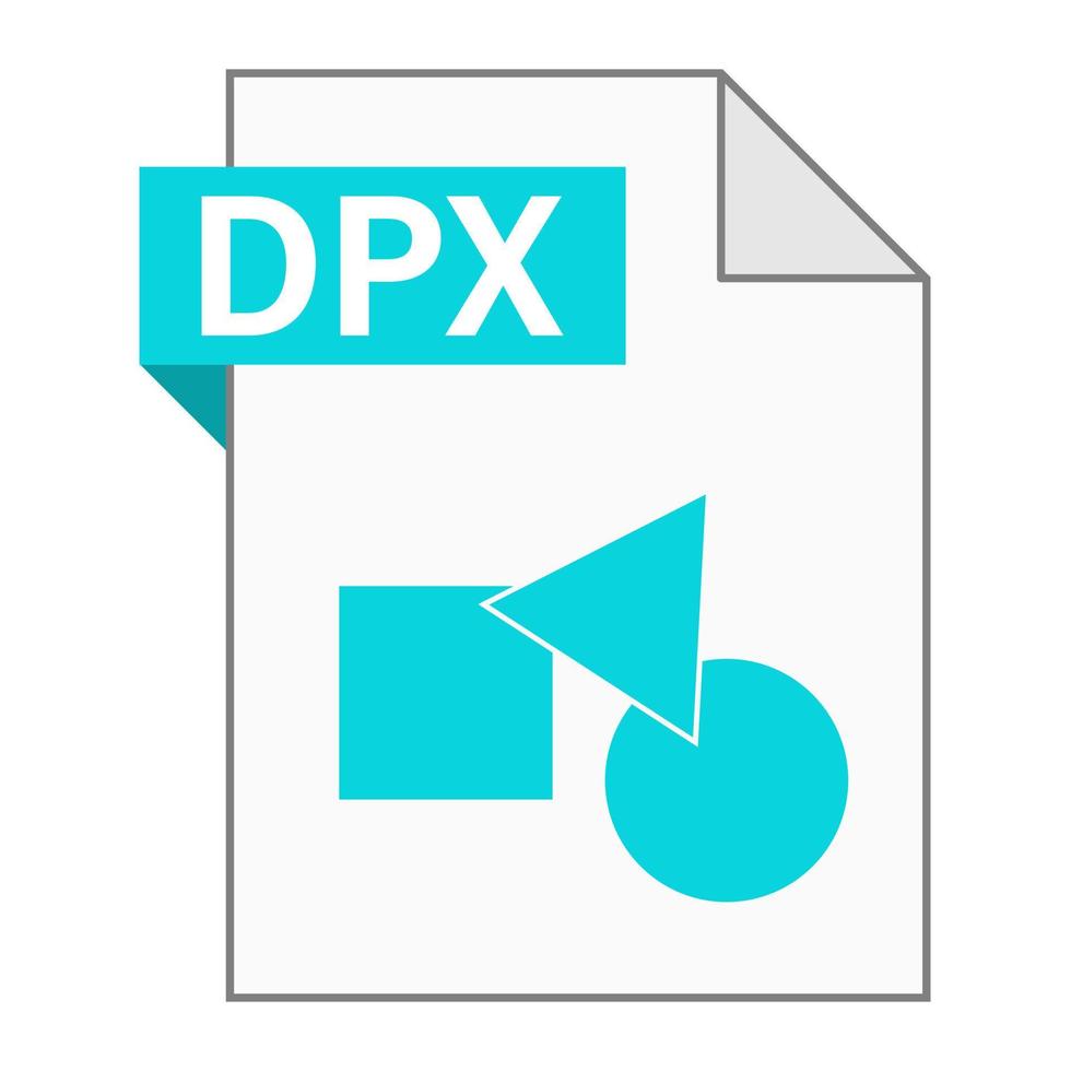 diseño plano moderno del icono de archivo dpx para web vector