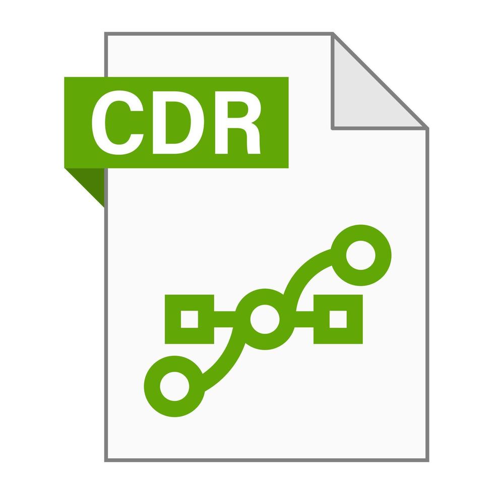 diseño plano moderno de icono de archivo cdr para web vector