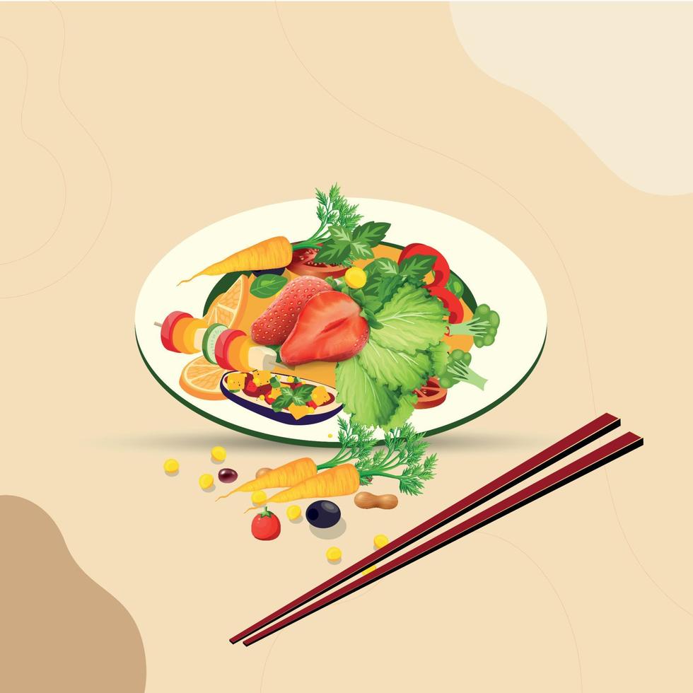 Delicious Healthy food and traditional restaurants, cooking, menu, vector illustration