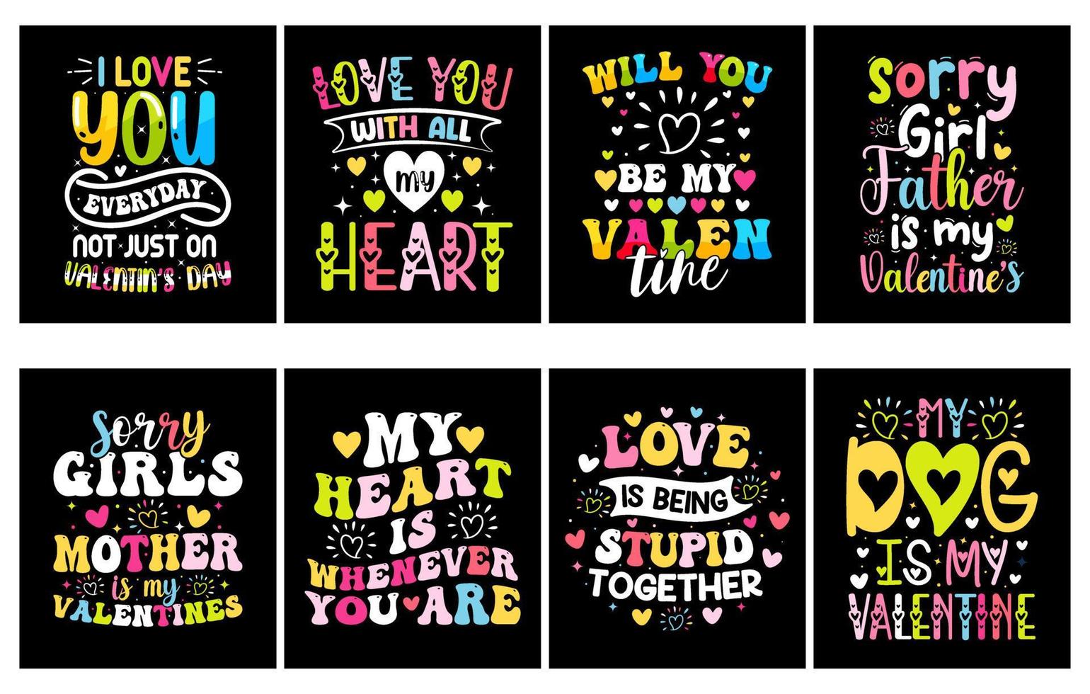 Valentines day T Shirt Design bundle, set of valentine t shirt, coloring valentine t shirt vector