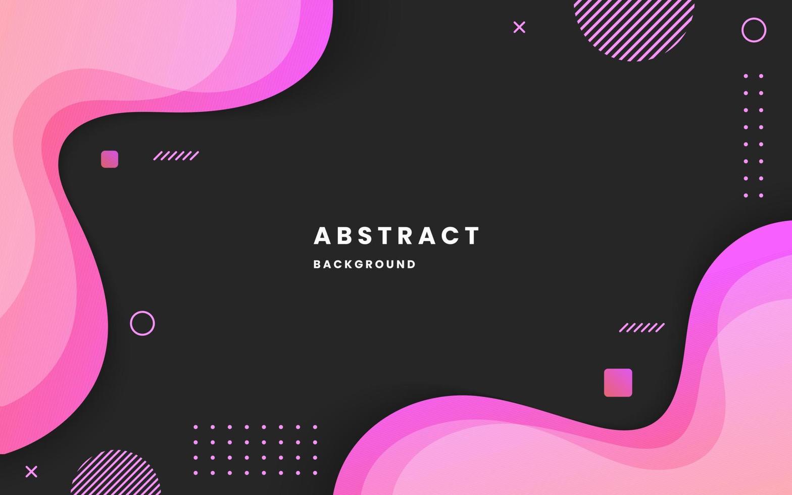 Abstract template banner with gradient color. Design with liquid shape with pink gradient color. dark color background. Illustration vector 10 eps.