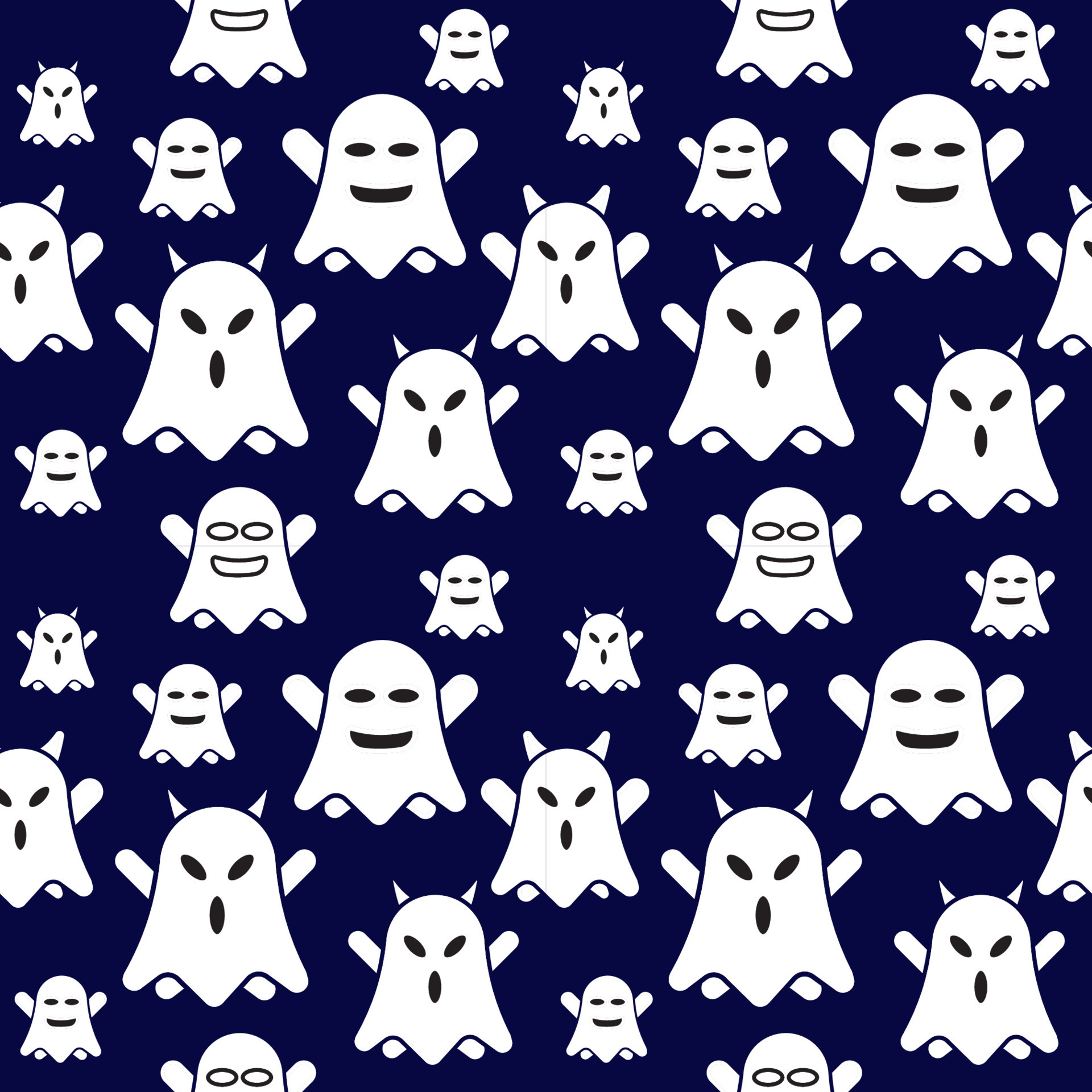 Cute ghost seamless pattern design template. Flat character vector ...