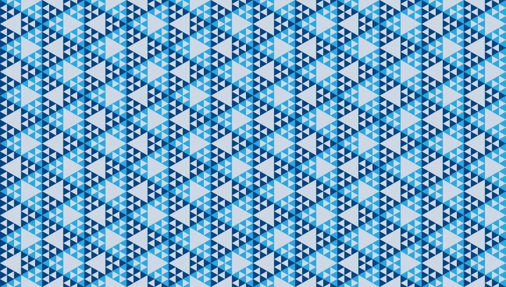 Abstract Polygonal Triangles Ornament. Blue Triangular Shapes. Geometric Seamless Pattern Design Template. vector