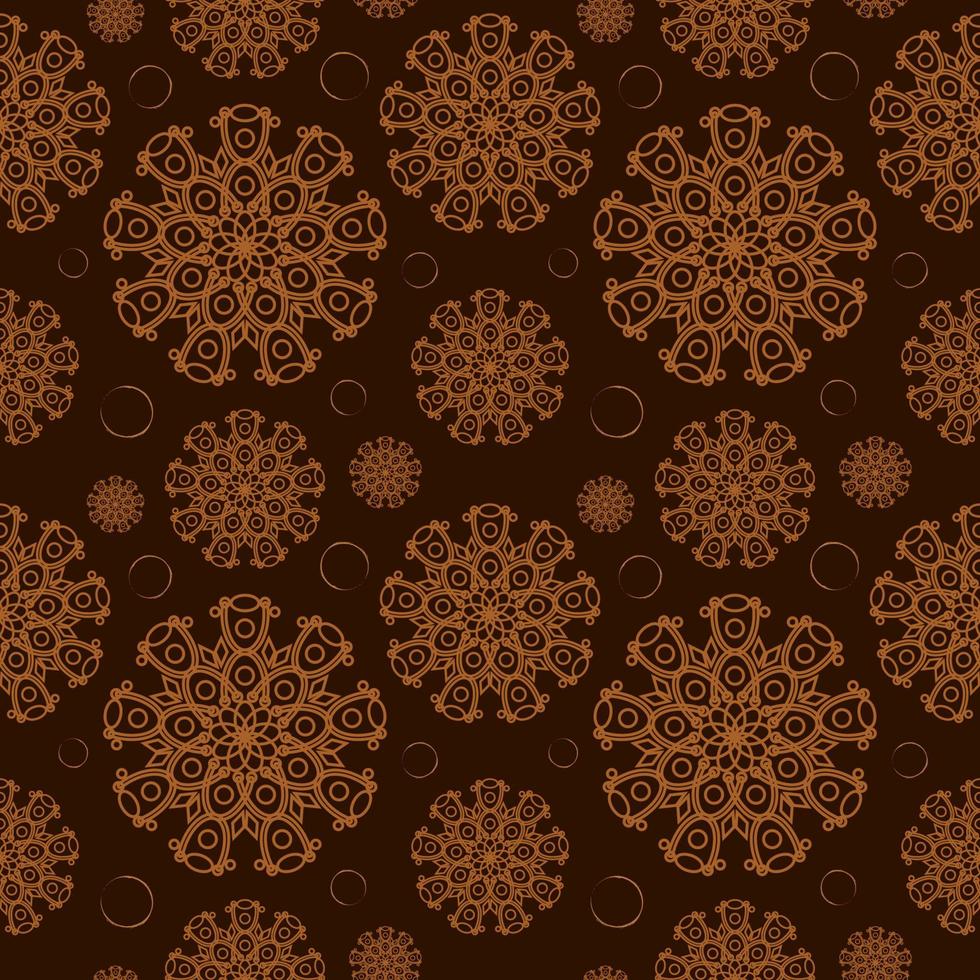 Batik indonesia fabric design template. Beautiful seamless abstract geometric flowers pattern. Retro Stylish graphic design. Tileable brown vintage ornament vector