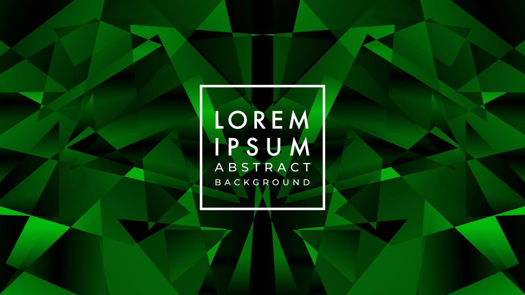 Symmetrical Poligonal Pattern Illustration in Dark Green Color Gradient. Abstract Background Design Template with Emerald Crystal Ornament. vector