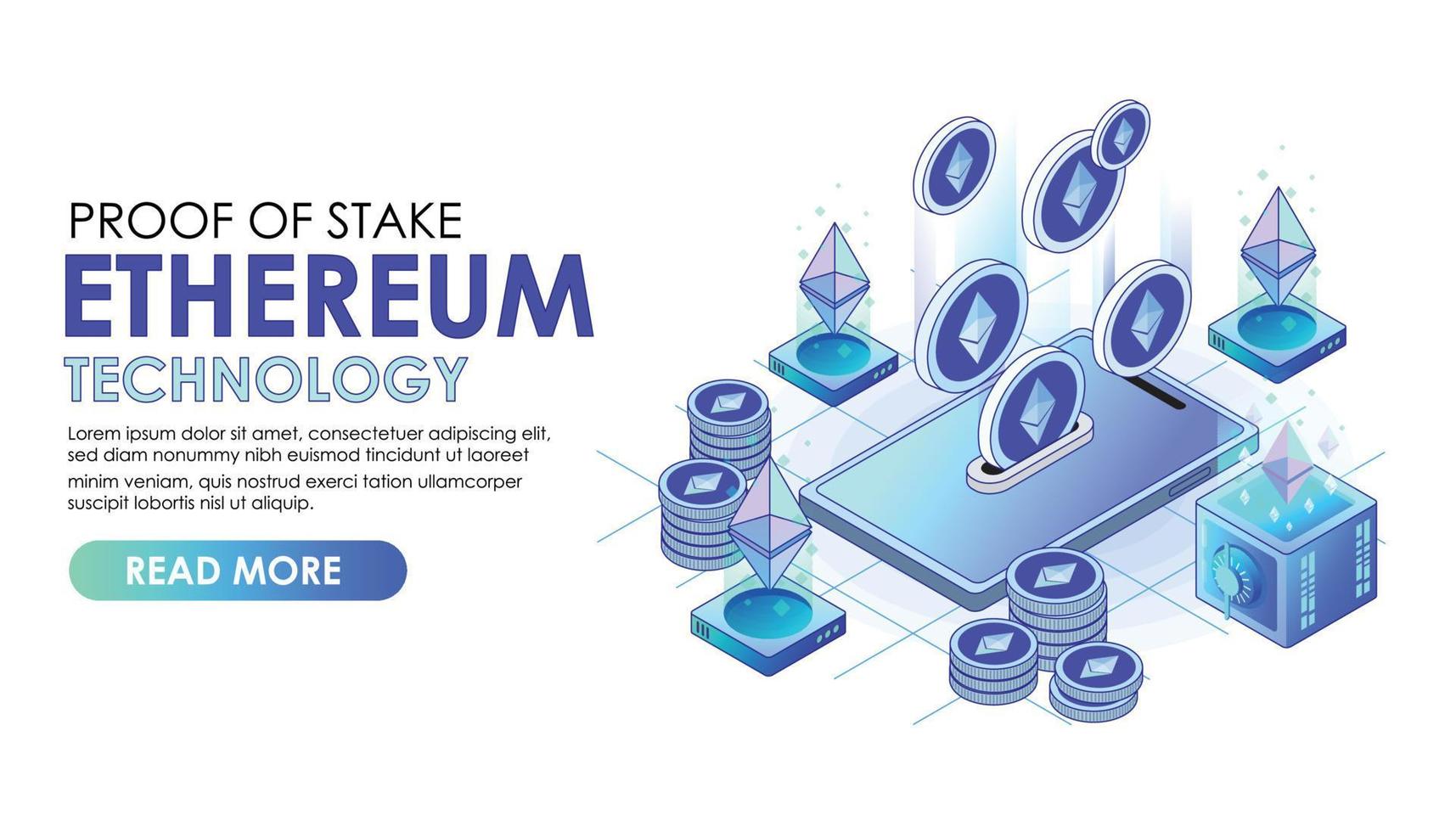ethereum and mobile isometric vector