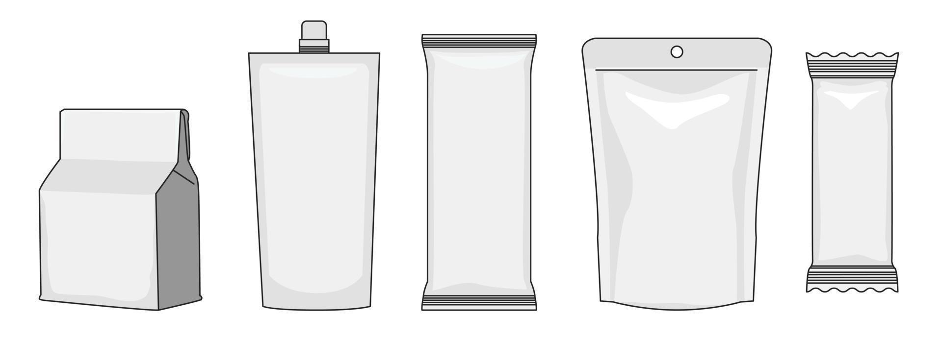 White pouch packing Vector illustration