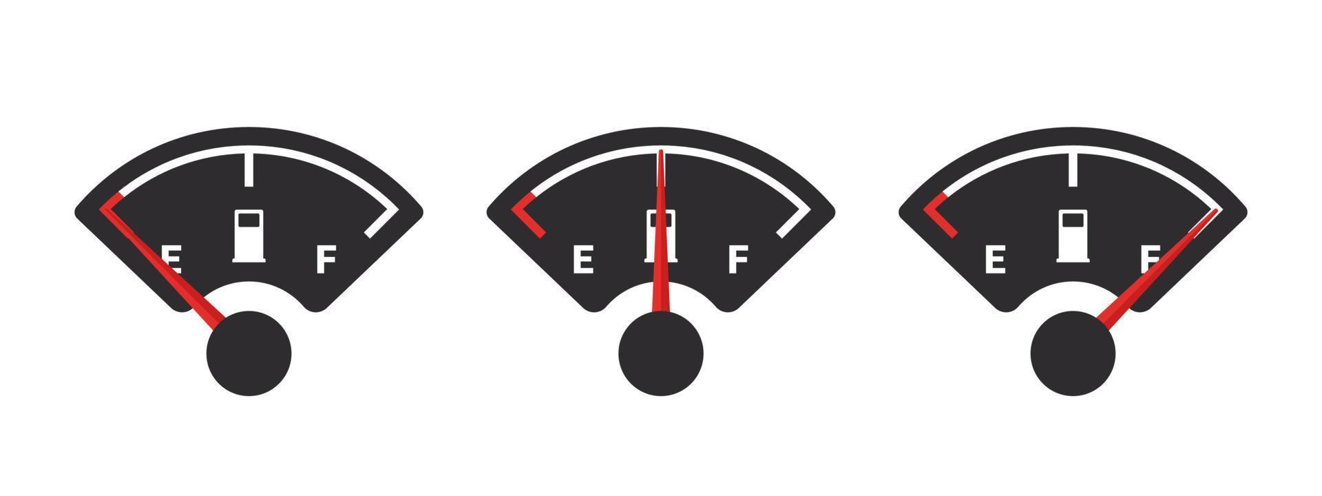 escala indicadora de combustible y medidor de combustible. indicador de gasolina concepto de indicador de combustible. ilustración vectorial vector