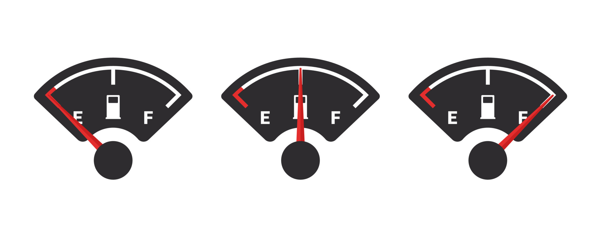 Fuel gauge scale and fuel meter. Gasoline indicator. Fuel indicator