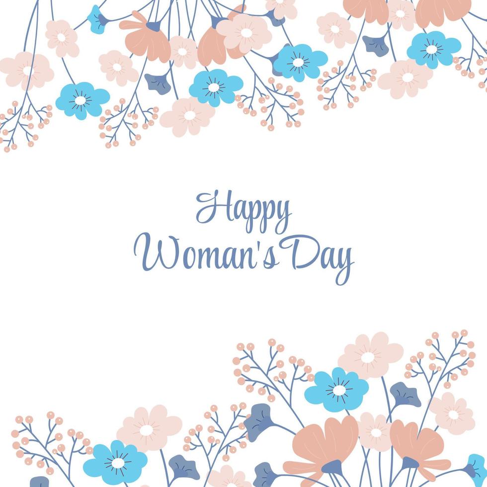 Happy Women's Day. Background with flowers vector