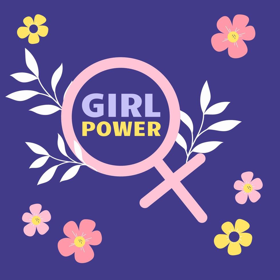 Happy women's day. Girl power vector