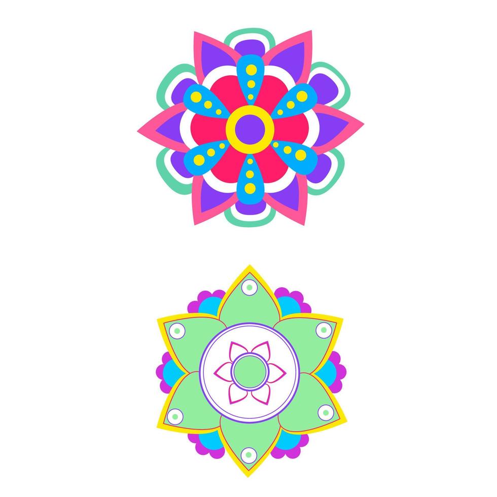 Mandala set in bright color. Vector