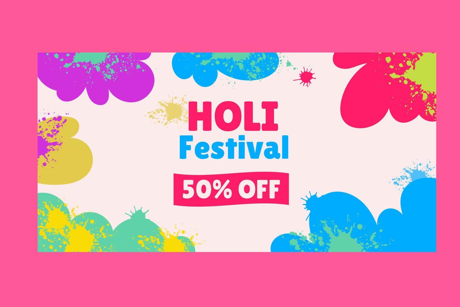 Banner festival Holi sale. Vector