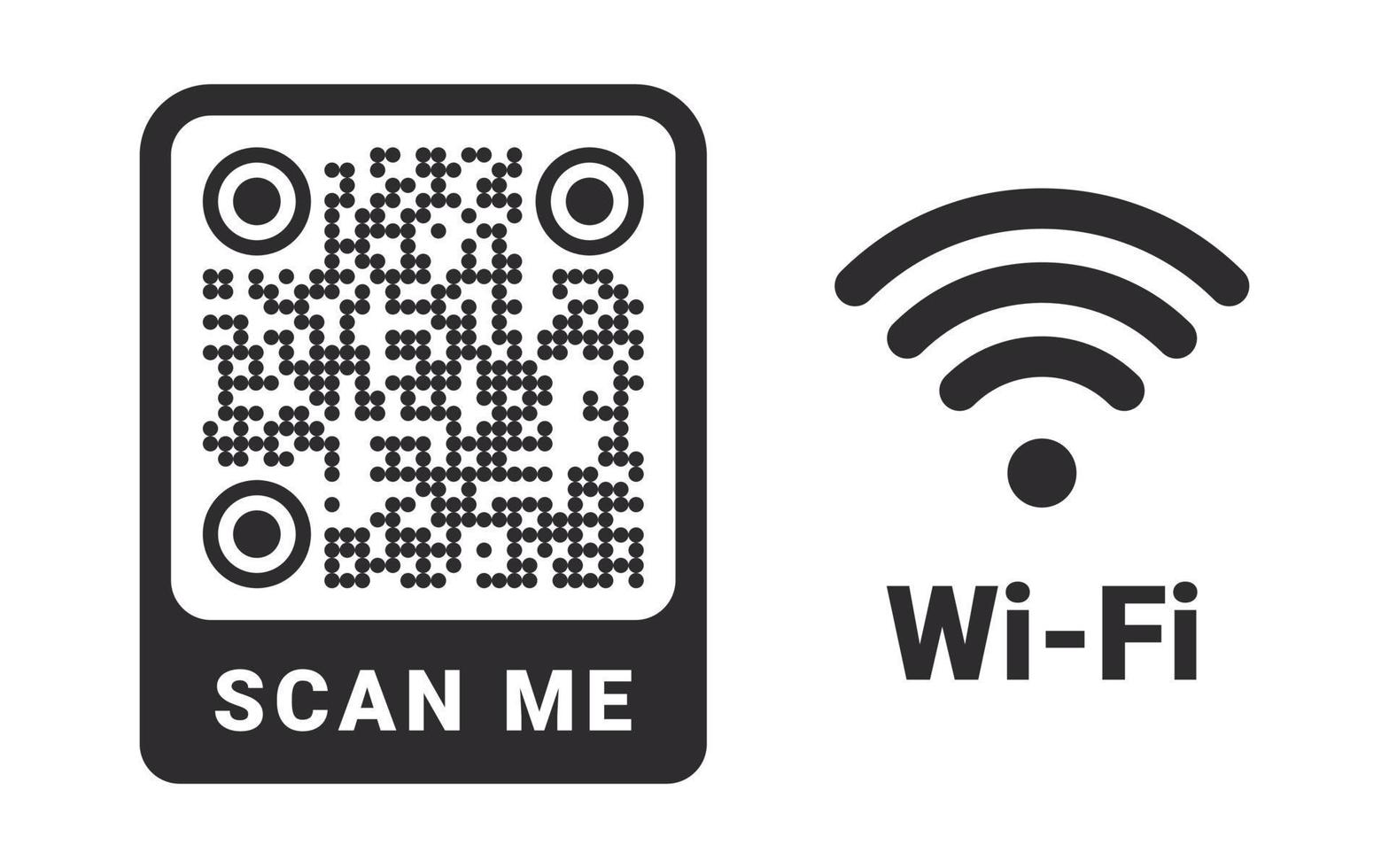 Código QR. códigos de respuesta rápida. signo de código de barras. código qr para conectarse a wi-fi. Imágenes de vectores