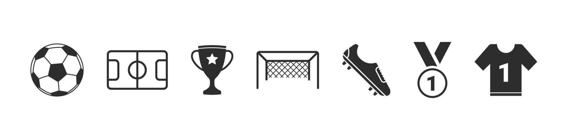 Football icons set. Soccer signs. Football elements for design. Vector icons