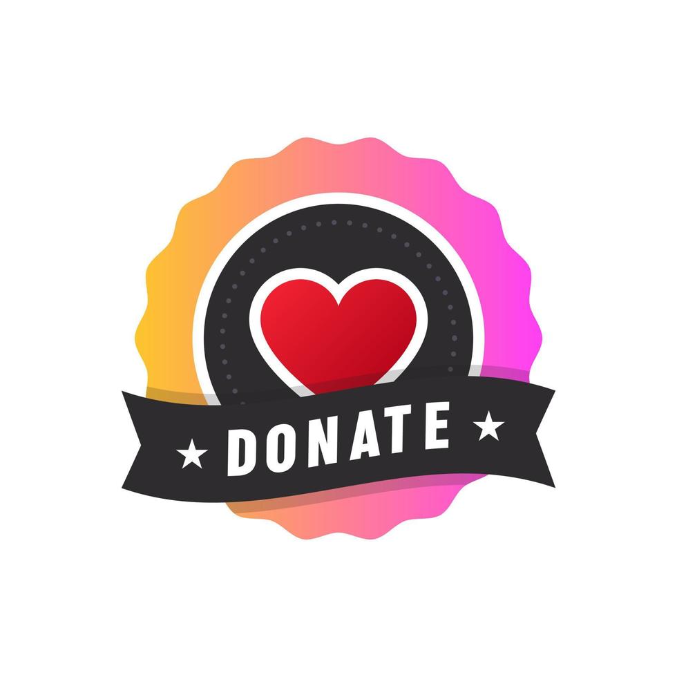 Donation Concept badge. Donation and Charity. Donate icons. Vector illustration