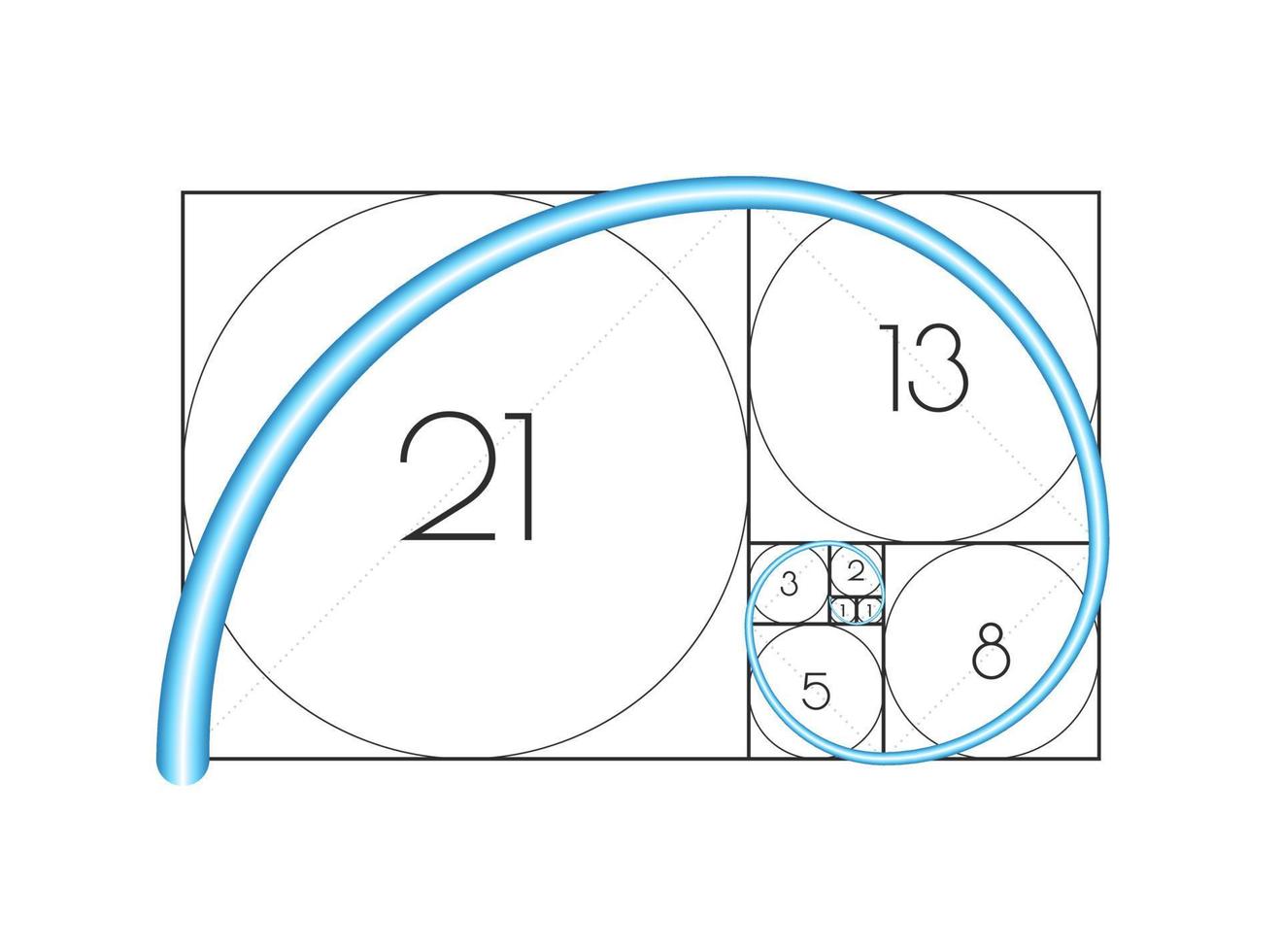 Golden ratio frame. The concept of proportions. Golden section. Vector illustration