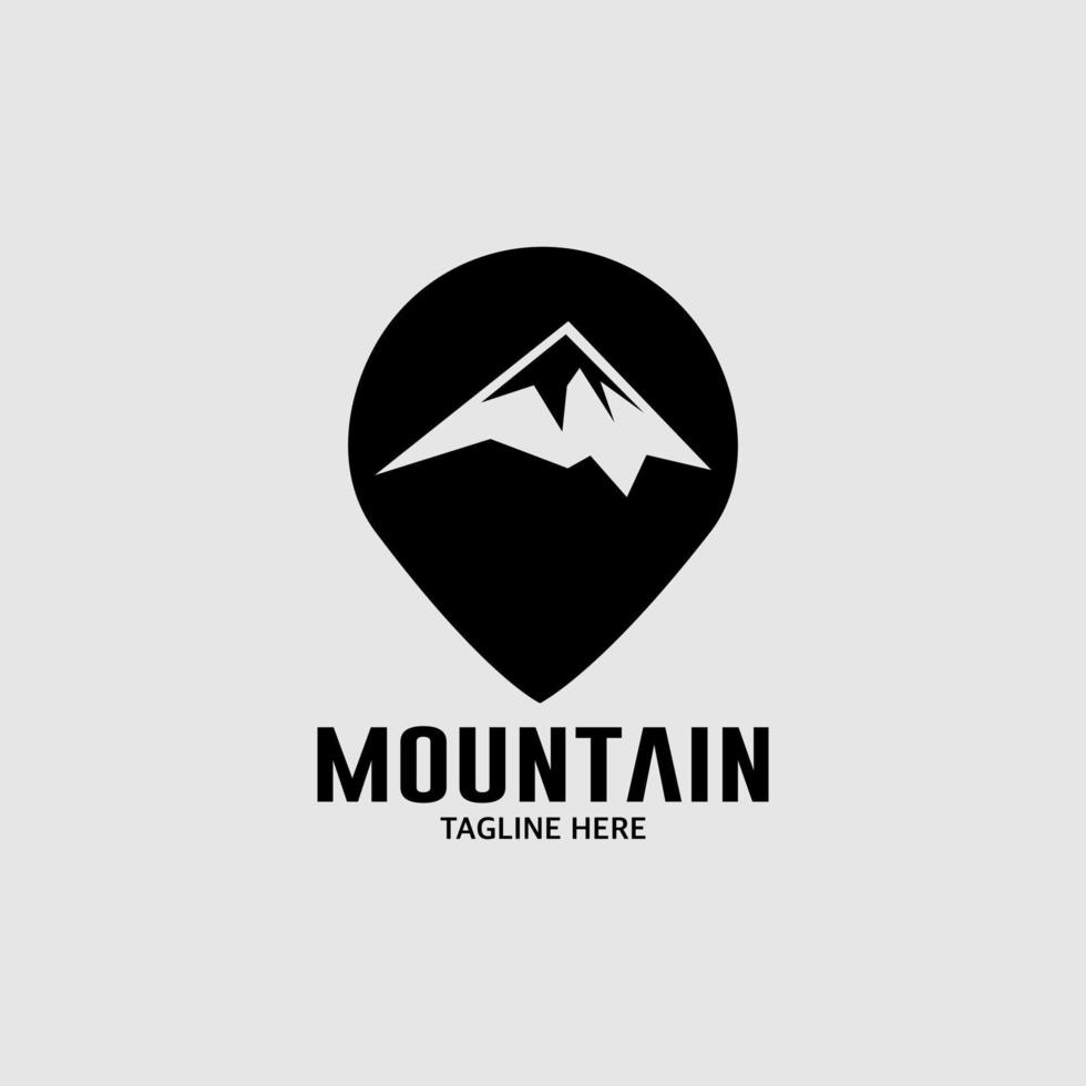 plantilla de diseño de logotipo de montaña negra vector