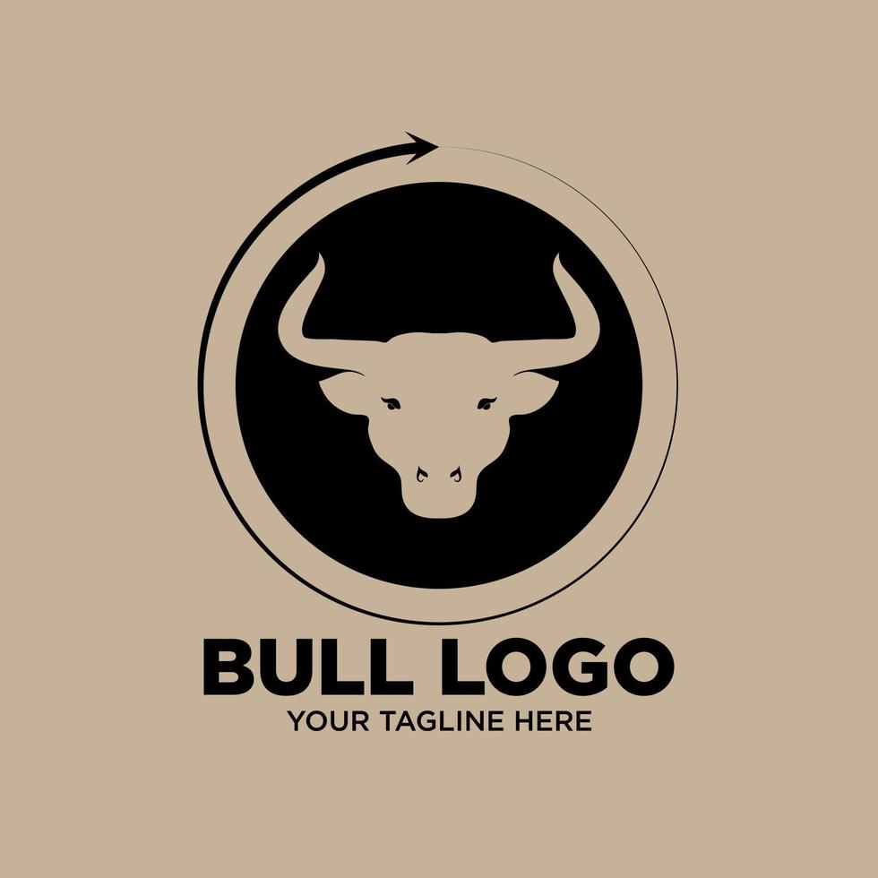 plantilla de logotipo de icono de cabeza de toro, vaca y angus vector