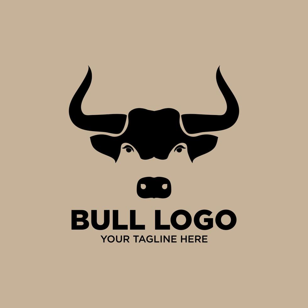 plantilla de logotipo de icono de cabeza de toro, vaca y angus vector