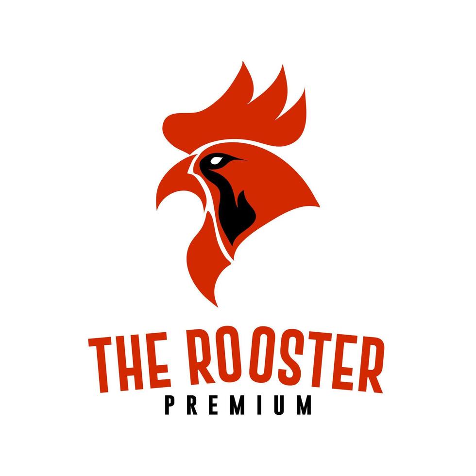 elegant art rooster image, logo design illustration of rooster body, rooster head vector