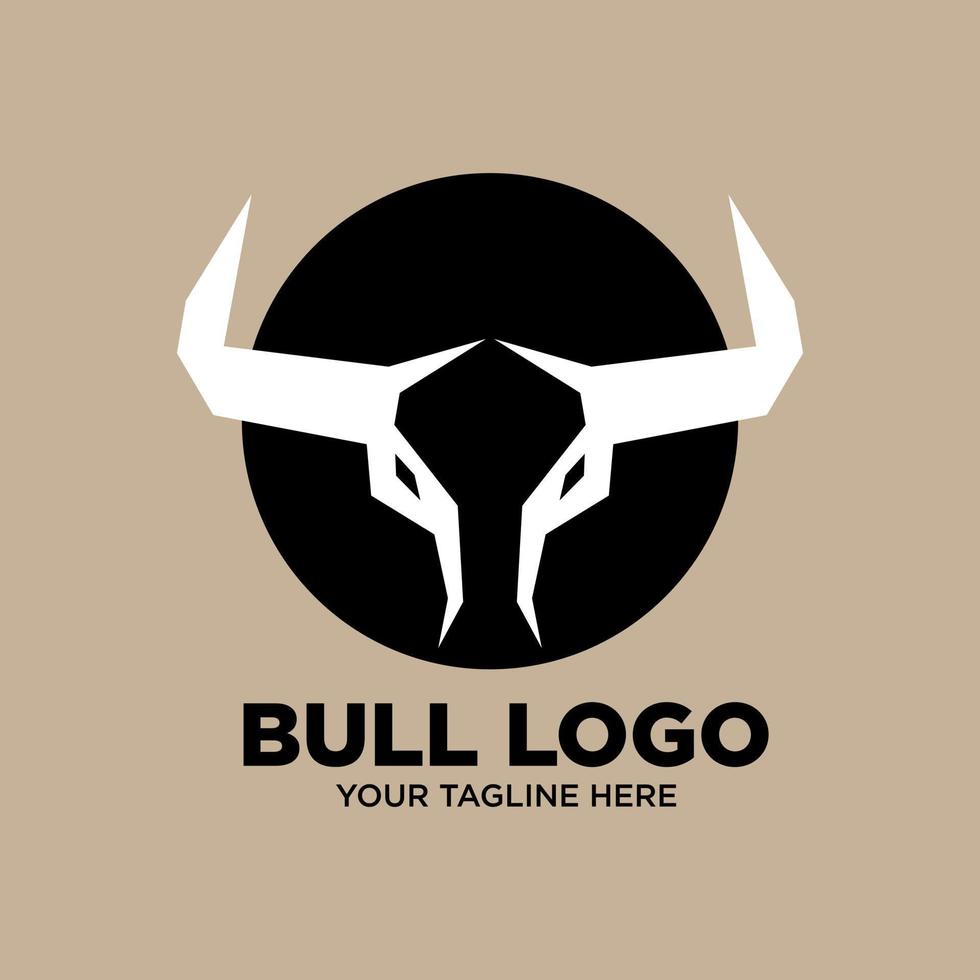 plantilla de logotipo de icono de cabeza de toro, vaca y angus vector