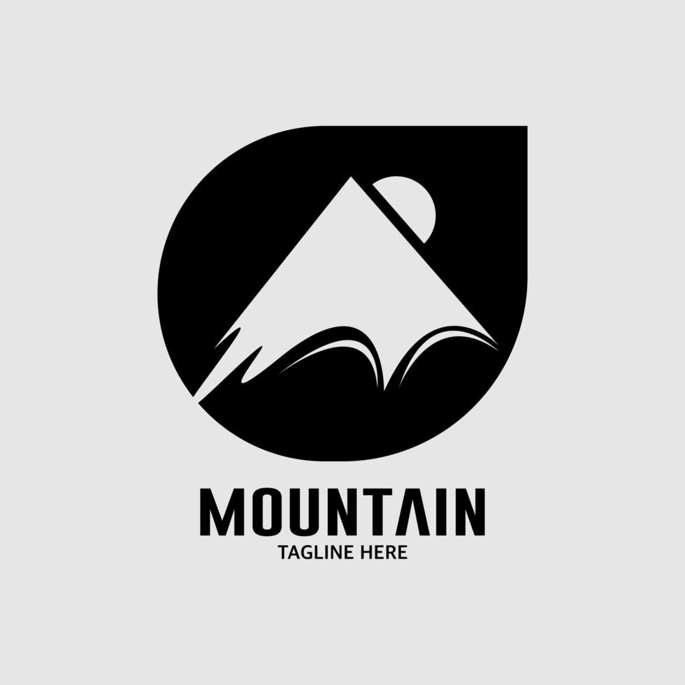 plantilla de diseño de logotipo de montaña negra vector