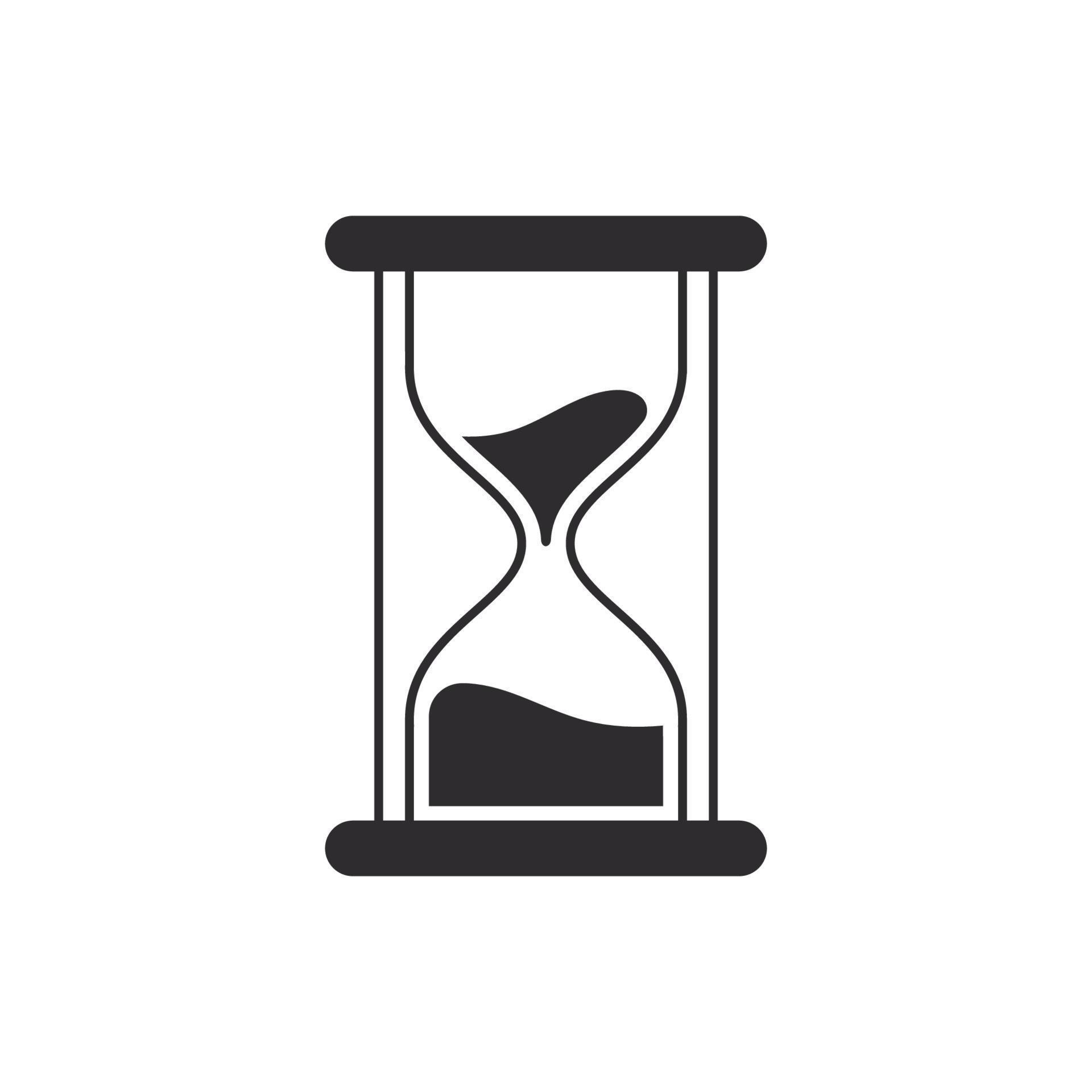 Hourglass Icon. Retro time symbol. Sandglass logo. Clock Sign or timer