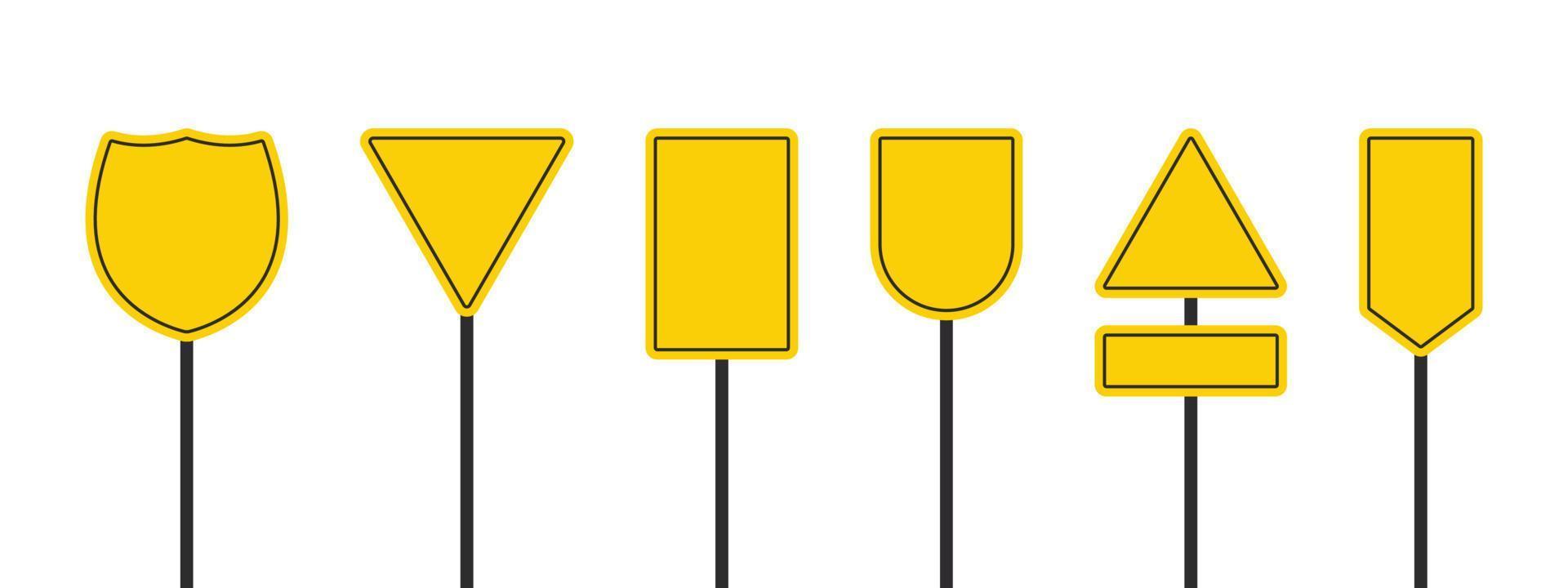 Road sign templates. Information empty roadside signs. Traffic control signs. Vector images