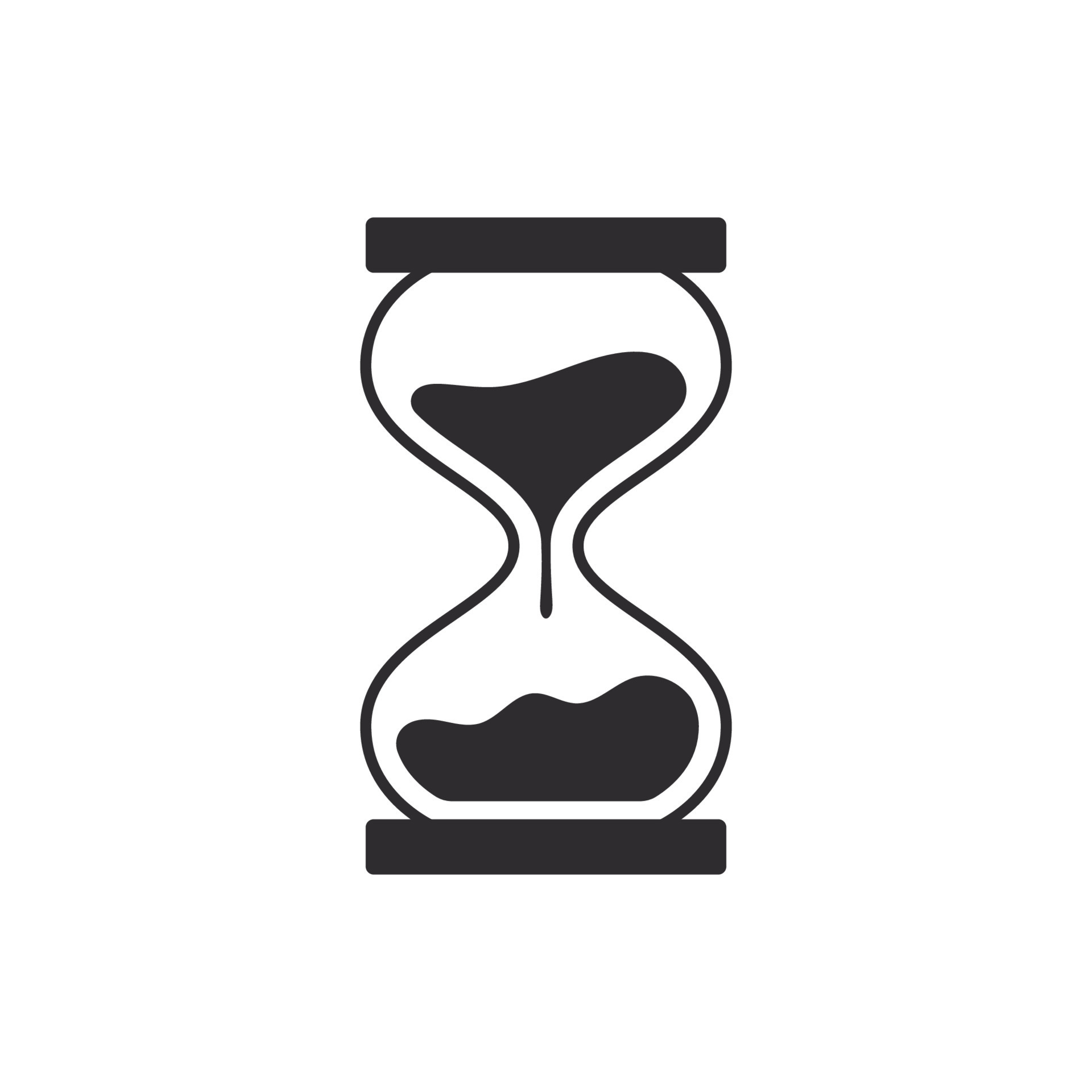 Hourglass Icon. Time Symbol. Sandglass logo. Clock Sign or timer. Isolated Transparent icon