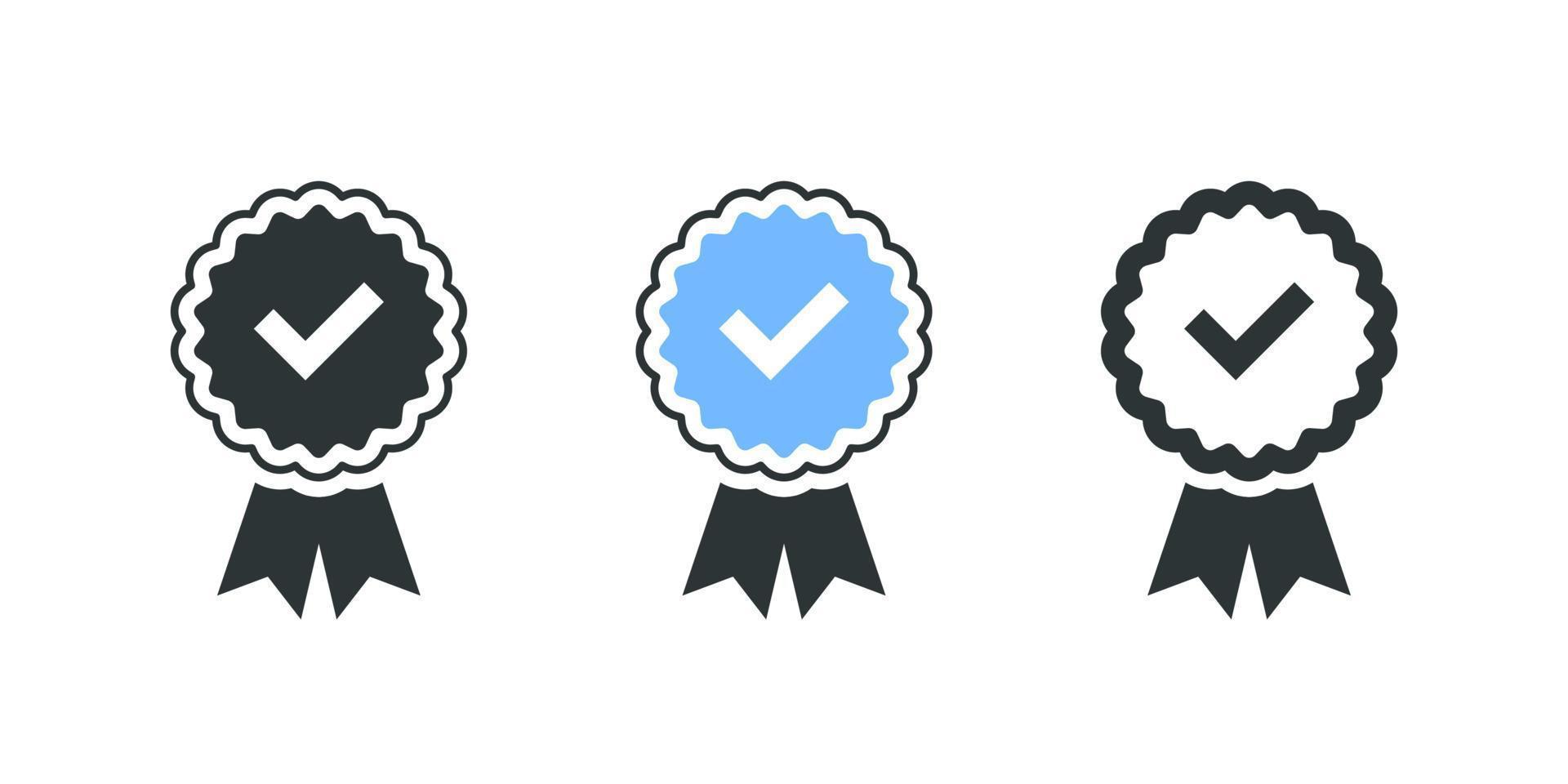Guaranteed signs. Verification icons. Verified badges concept. Icons for social media. Vector illustration