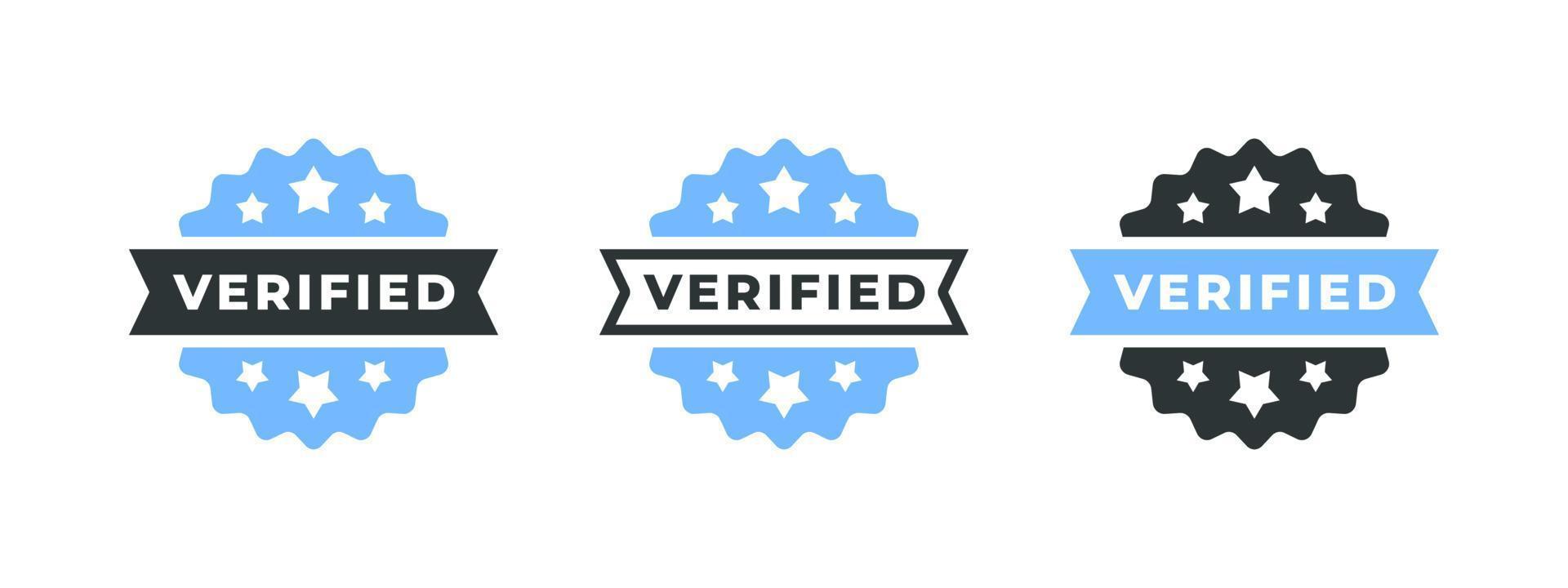 Verification icons. Verified badges concept. Check marks. Icons for social media. Vector illustration