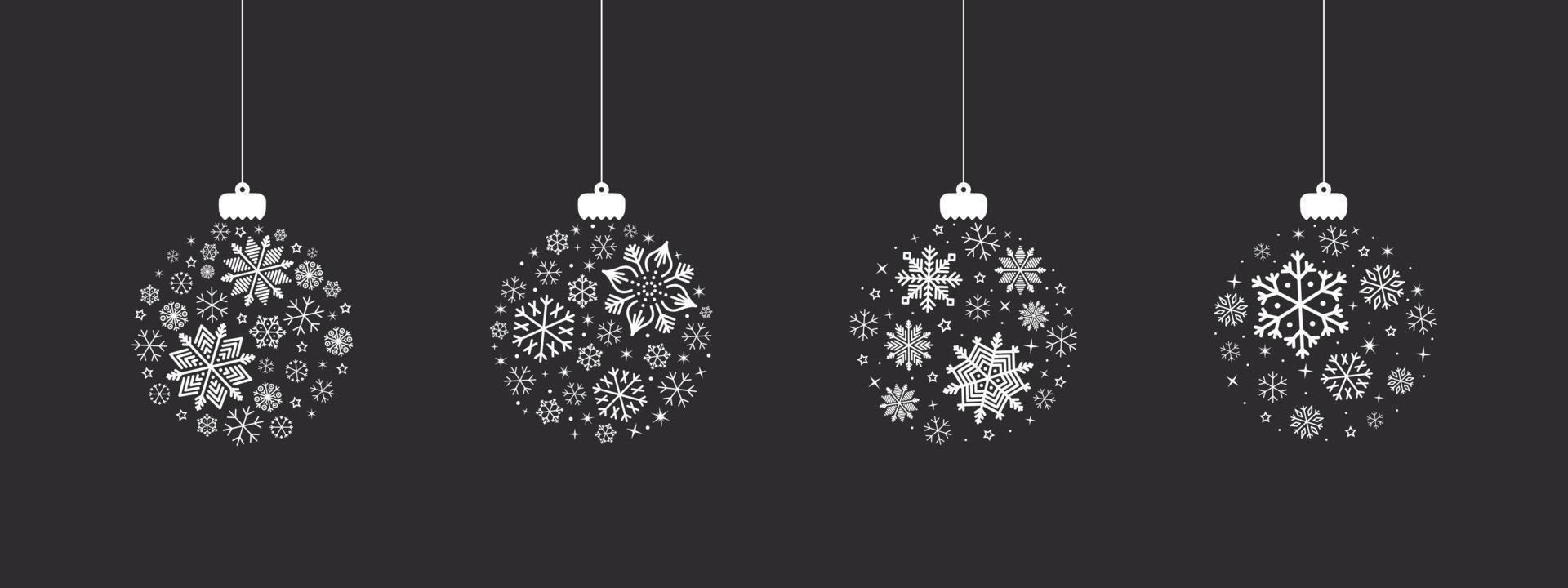 Hanging ball decoration. Christmas icons. Xmas signs. Christmas design elements. Vector illustration