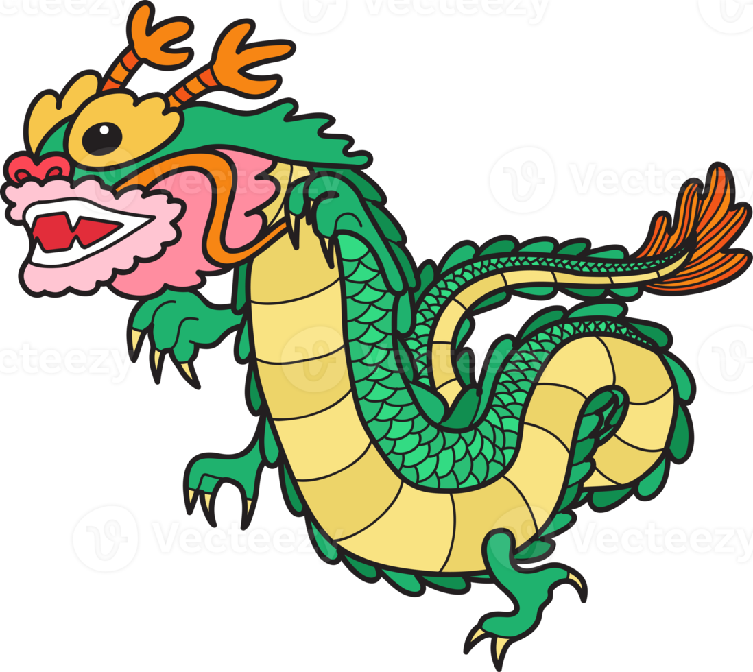 dibujado a mano ilustración dragón chino png
