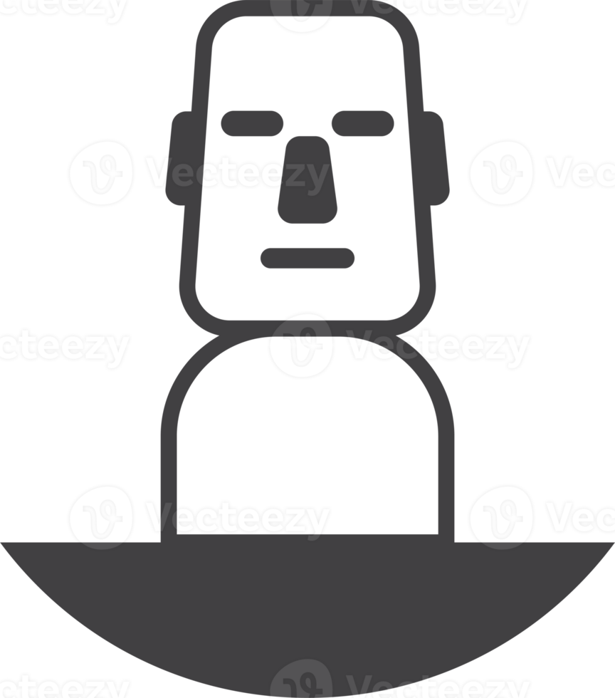 Easter Island stone head illustration in minimal style 17182129 PNG