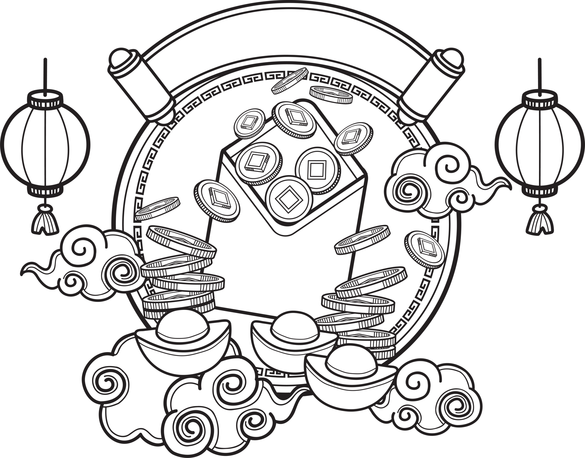 Hand Drawn Chinese red envelopes and money illustration 17182166 PNG